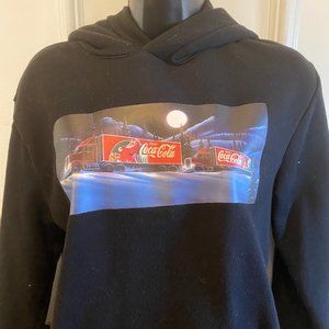 Coca Cola Brand Christmas Season Black Sweatshirt  - Size S